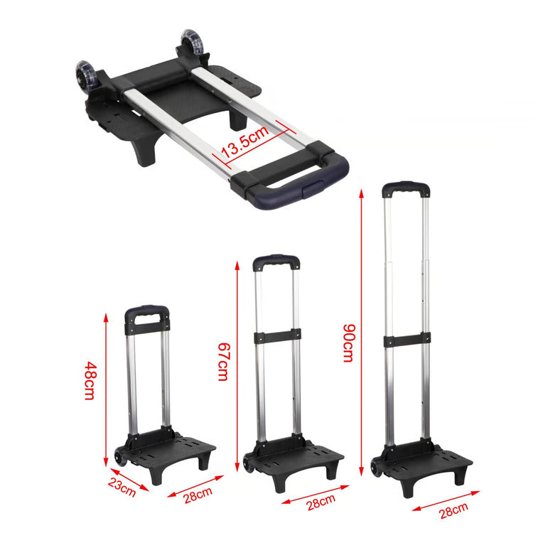 Kids Backpack Trolley Foldable Luggage Cart with Telescopic Handle
