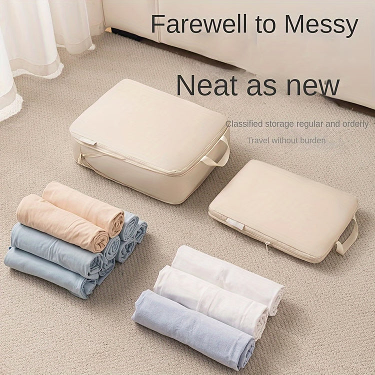 Durable Clothes Storage Bag, 6-Piece Compression Packing Cube, Travel Luggage and Clothing Organizer