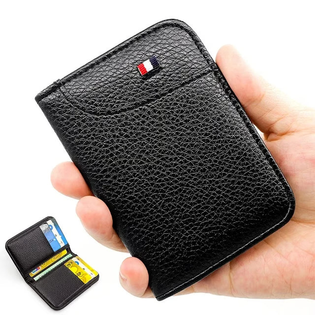 Mini Credit Card Wallet Purse, Portable Super Slim Soft Wallet, PU Leather Men Wallet Thin Small Short Wallets