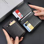 Mini Credit Card Wallet Purse, Portable Super Slim Soft Wallet, PU Leather Men Wallet Thin Small Short Wallets