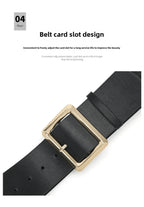Vintage Womens Wide PU Leather Belt with Large Buckle Dress Belt