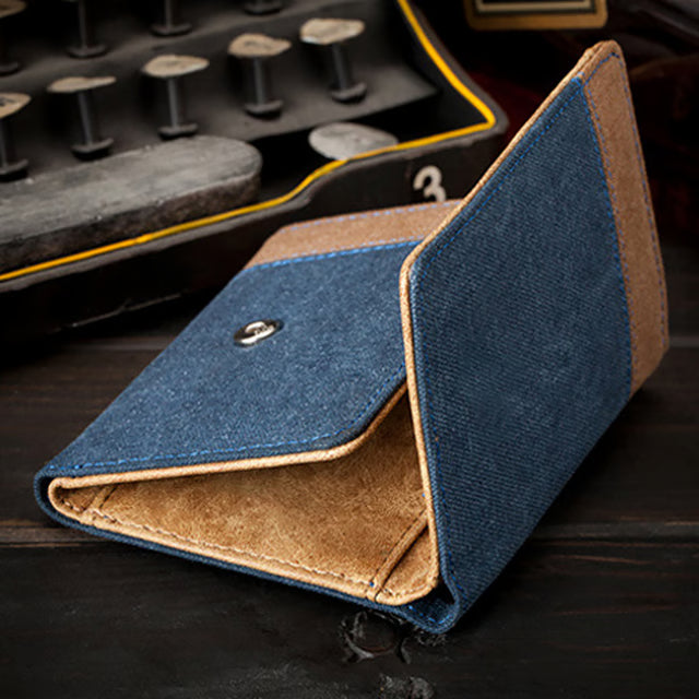 Handmade Men Short Wallet With Card Holders, Vintage Trifold Wallets For Men, Multi Slots Coin Purse Money Bag