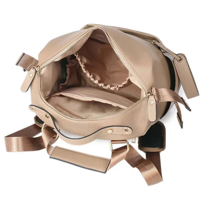 Multi-Function Leather Diaper Bags, Large Capacity Baby Bags for Baby Care, Changing Bags for Mom