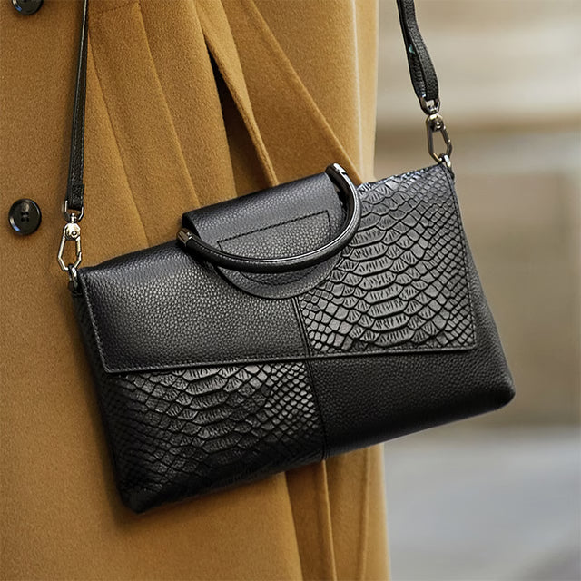 Fashion Casual Synthetic Leather Women's Crossbody Bag, Alligator Pattern Flap Handbag, Dinner and Wedding Purse
