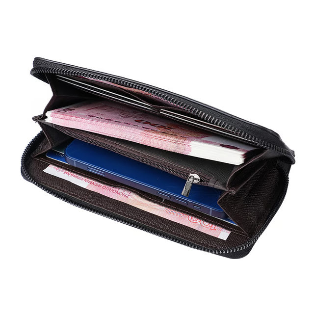 Large Wallet Clutch Bag, Long Men's Zipper Wallet, Business Card Wallet, Mobile Phone Bag