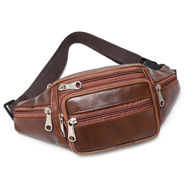 Men PU Leather Waist Pack Belt Bag Luxury Fanny Pack for Men