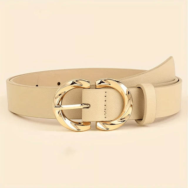 Womens Classic PU Leather Belt with Metal Buckle Fashion Jeans Belt