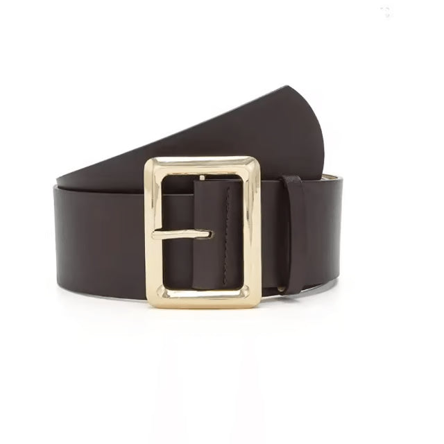 Vintage Womens Wide PU Leather Belt with Large Buckle Dress Belt