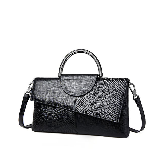 Fashion Casual Synthetic Leather Women's Crossbody Bag, Alligator Pattern Flap Handbag, Dinner and Wedding Purse