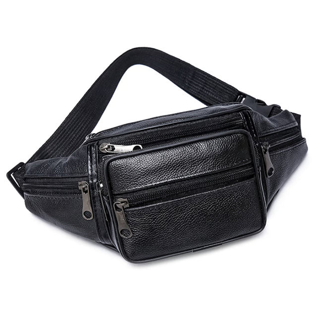 Men PU Leather Waist Pack Belt Bag Luxury Fanny Pack for Men