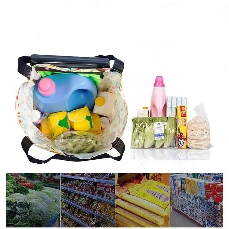 Foldable Shopping Cart with Wheels Portable Grocery Trolley Bag