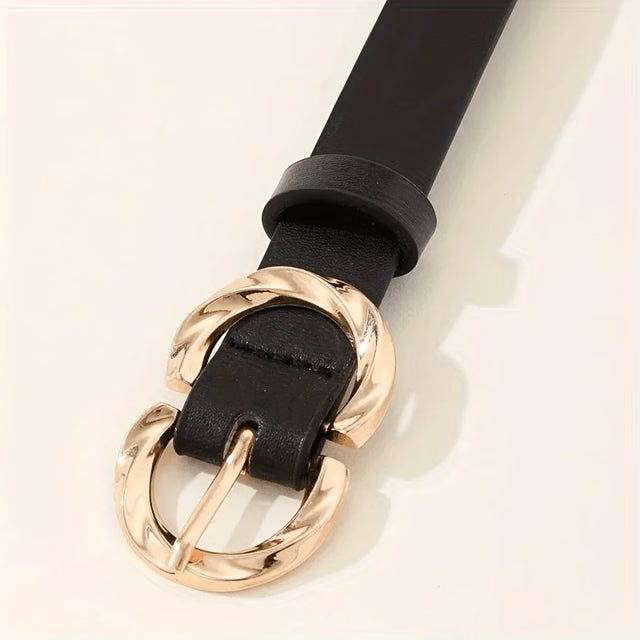 Womens Classic PU Leather Belt with Metal Buckle Fashion Jeans Belt