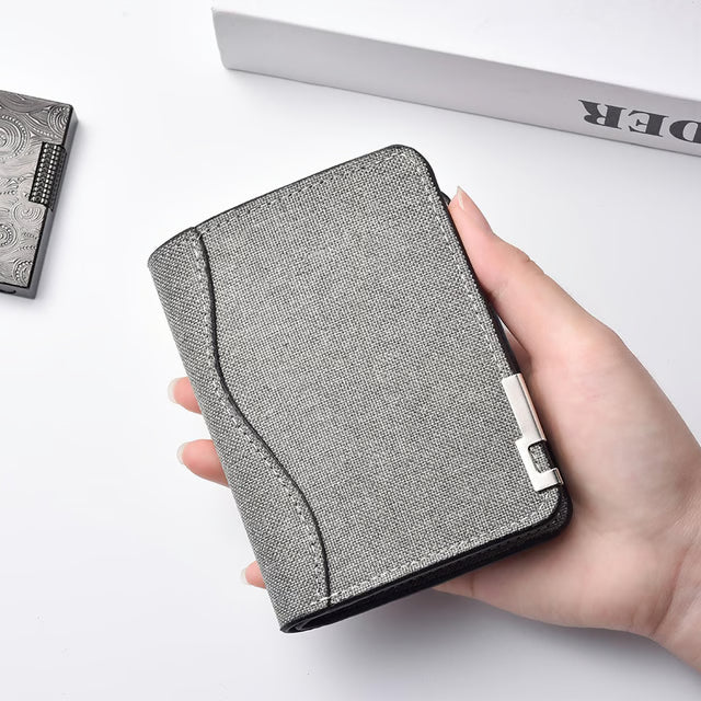 Ultra Thin Canvas Men Wallet Slim Wallet for Men Vertical Card Holder