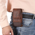 Premium Leather Phone Holster Belt Clip Case for Men Waist Pouch Holder
