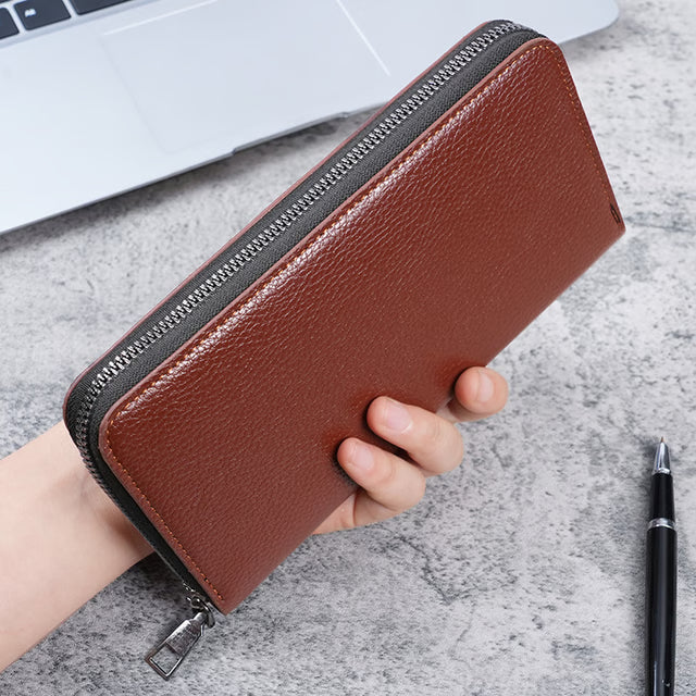 Large Wallet Clutch Bag, Long Men's Zipper Wallet, Business Card Wallet, Mobile Phone Bag