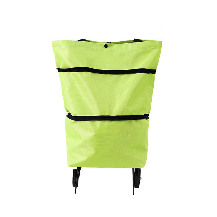 Foldable Shopping Cart with Wheels Portable Grocery Trolley Bag