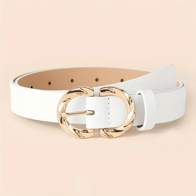 Womens Classic PU Leather Belt with Metal Buckle Fashion Jeans Belt