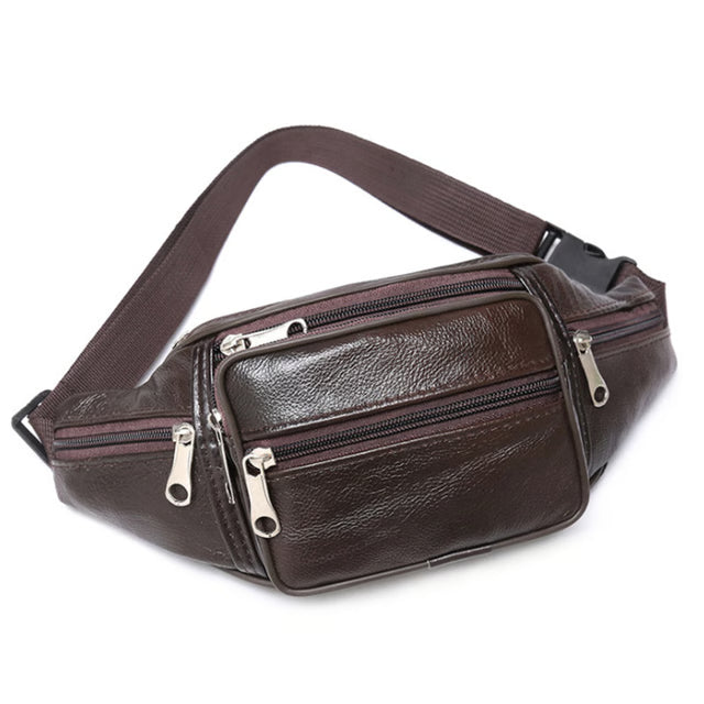 Men PU Leather Waist Pack Belt Bag Luxury Fanny Pack for Men