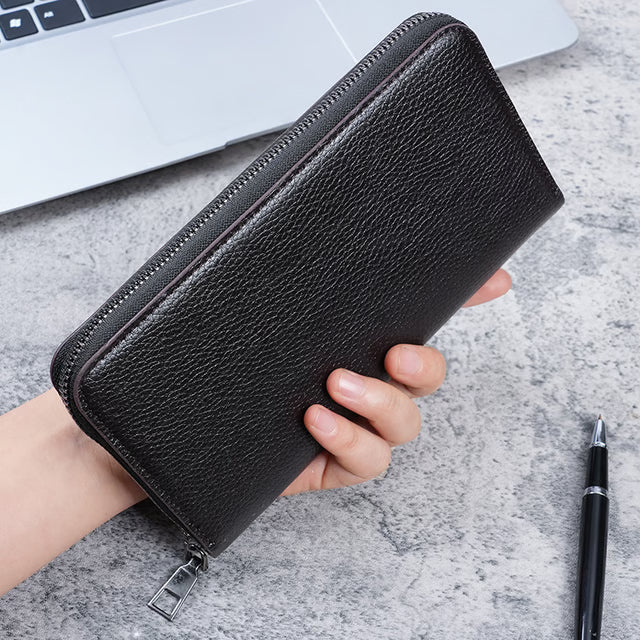 Large Wallet Clutch Bag, Long Men's Zipper Wallet, Business Card Wallet, Mobile Phone Bag