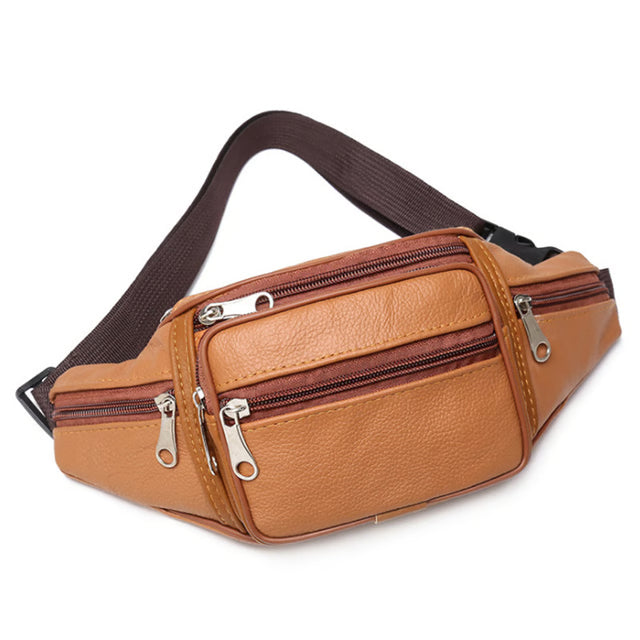 Men PU Leather Waist Pack Belt Bag Luxury Fanny Pack for Men
