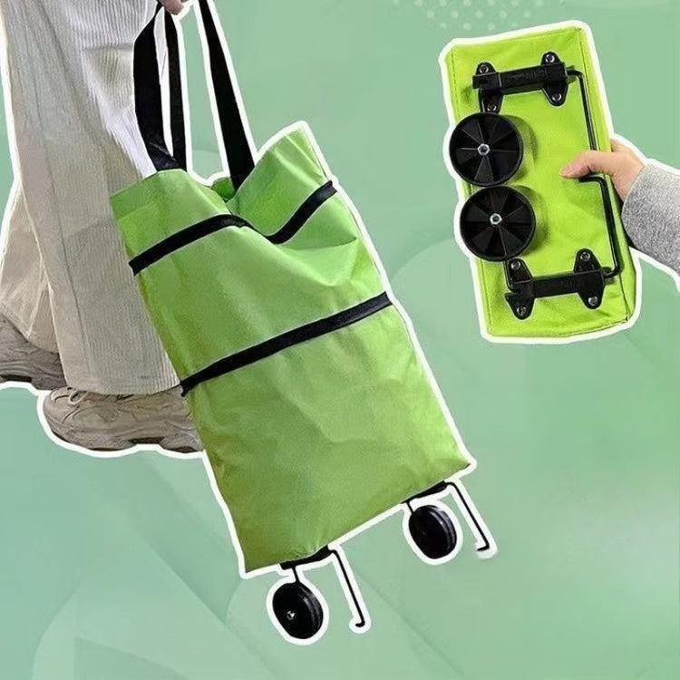 Foldable Shopping Cart with Wheels Portable Grocery Trolley Bag