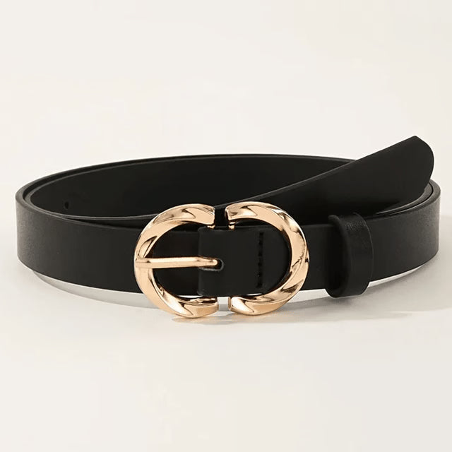 Womens Classic PU Leather Belt with Metal Buckle Fashion Jeans Belt