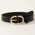 Womens Classic PU Leather Belt with Metal Buckle Fashion Jeans Belt