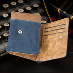 Handmade Men Short Wallet With Card Holders, Vintage Trifold Wallets For Men, Multi Slots Coin Purse Money Bag